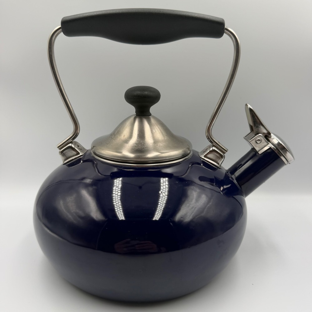 Chantal Enamel on Steel Whistling Tea Kettle Cobalt Blue Stainless Steel kitchen